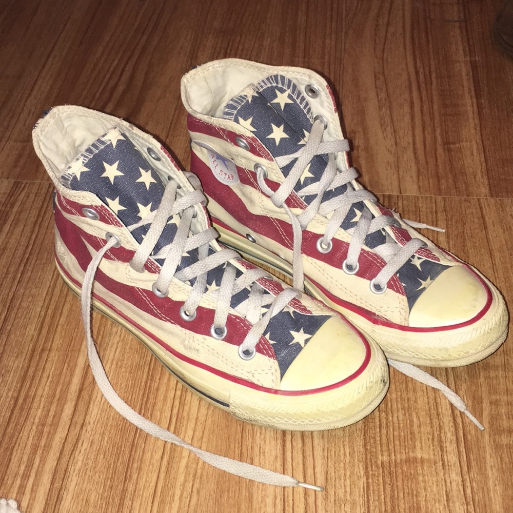 American flag converse made distressed